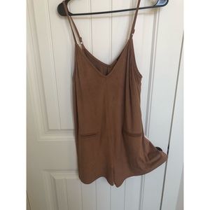 Tan suede romper